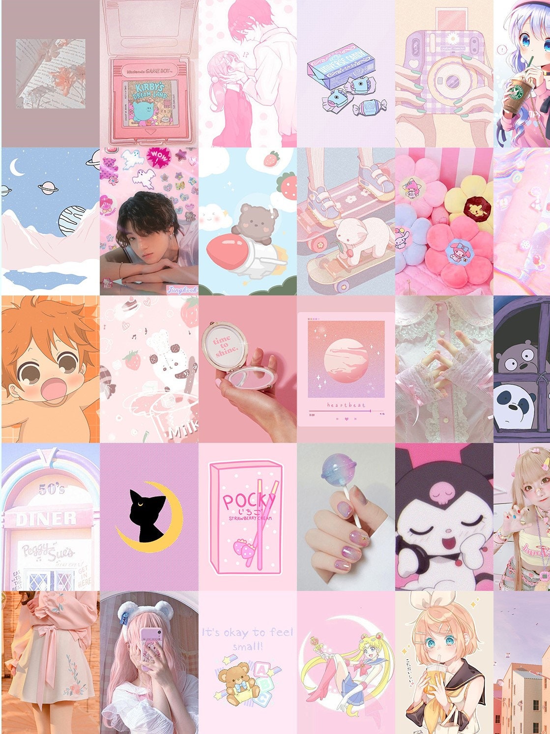 Anime Wall Collage Kit digital Download 138pcs Aesthetic - Etsy