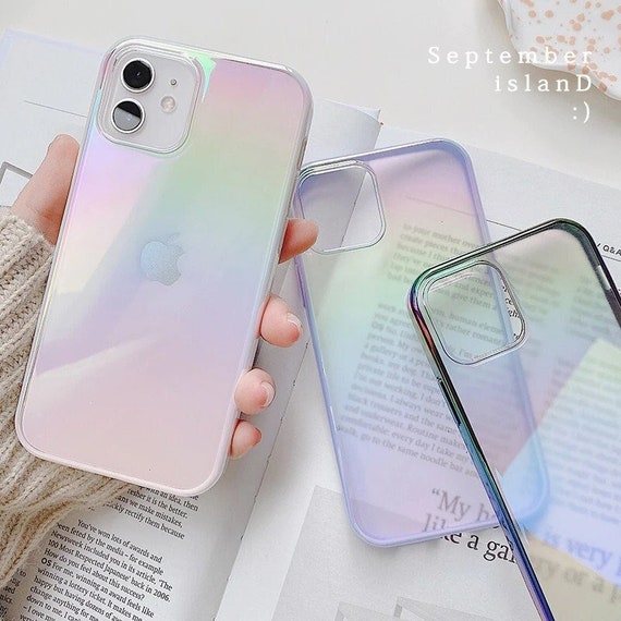 Glossy Laser Holographic Rainbow Phone Case for iPhone 14 13 