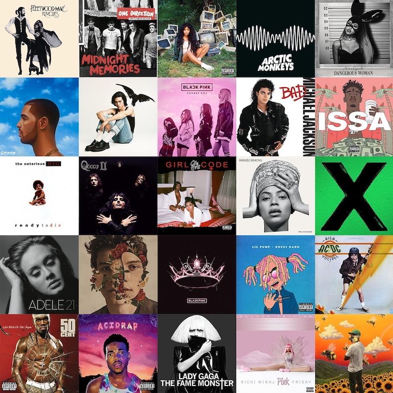 Album Cover Wall Collage Kit digital Download Music Wall Etsy