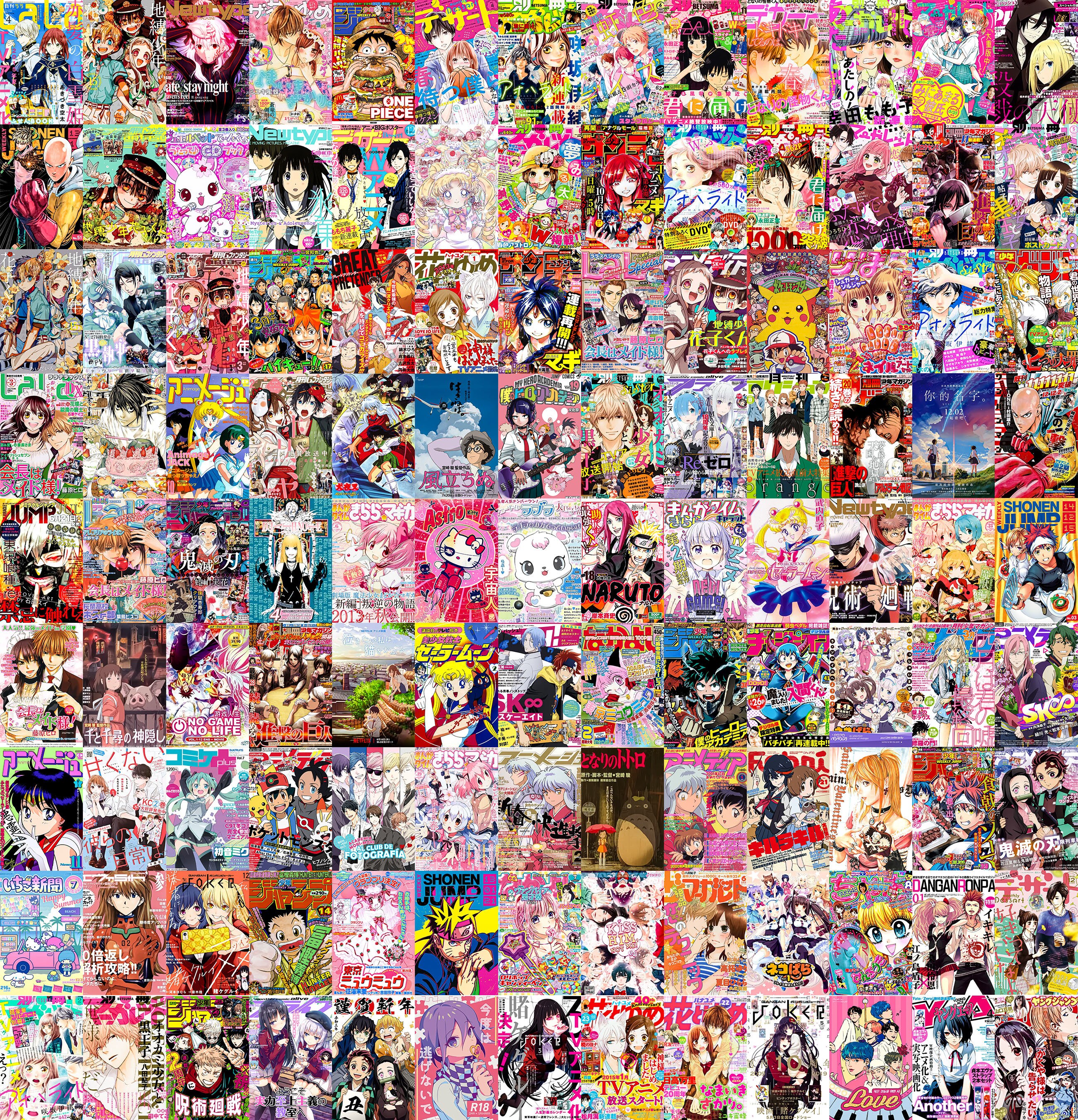 PRINTED 144 PCS Manga Panel Wall Collage, Anime Wall Collage Kit