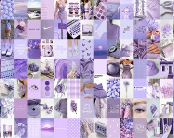 Lavender Soft Purple Collage Kit, Purple WALL COLLAGE, Picture Collage Kit, Purple Collage Wall Décor, Aesthetic Room Decor Digital Download