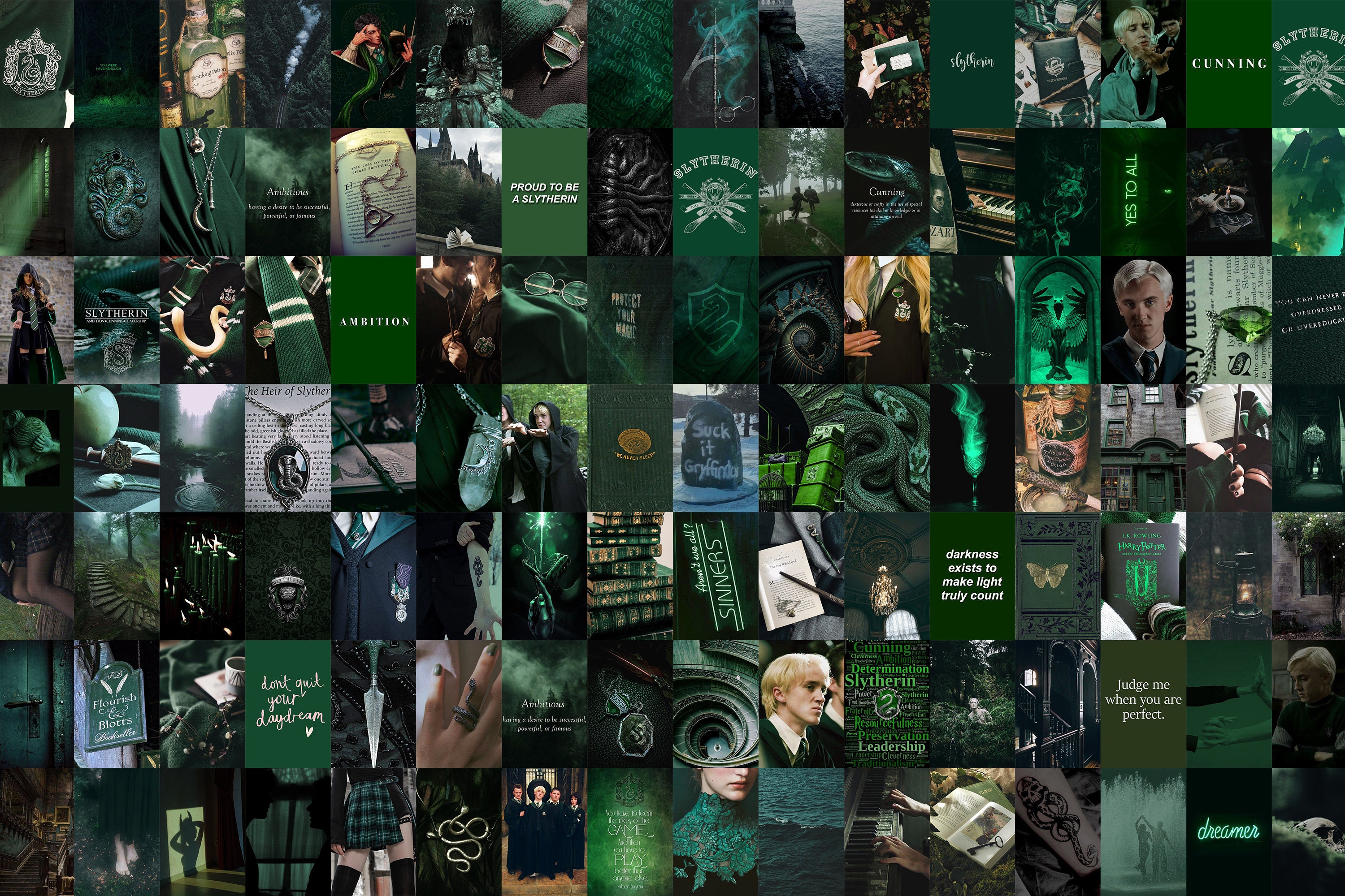 Harry Potter Slytherin Wall Collage Kit Draco Malfoy Wall | Etsy