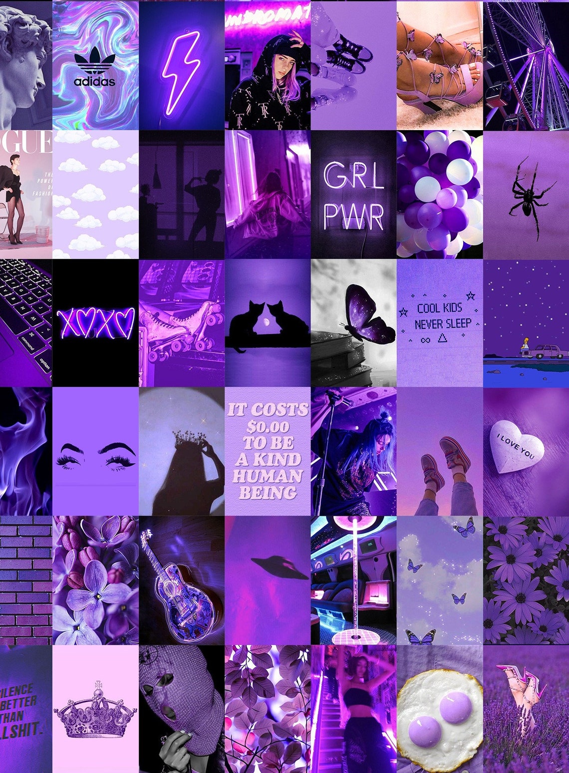 PURPLE WALL COLLAGE Wall Collage Kit Photo Wall Collage Etsy