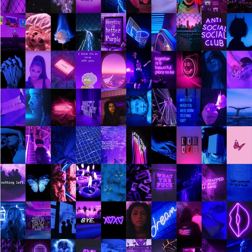 Blue Purple Pink Photo Wall Collage Kit digital Download - Etsy Blue Purple Pink Photo Wall Collage Kit digital Download - Etsy
