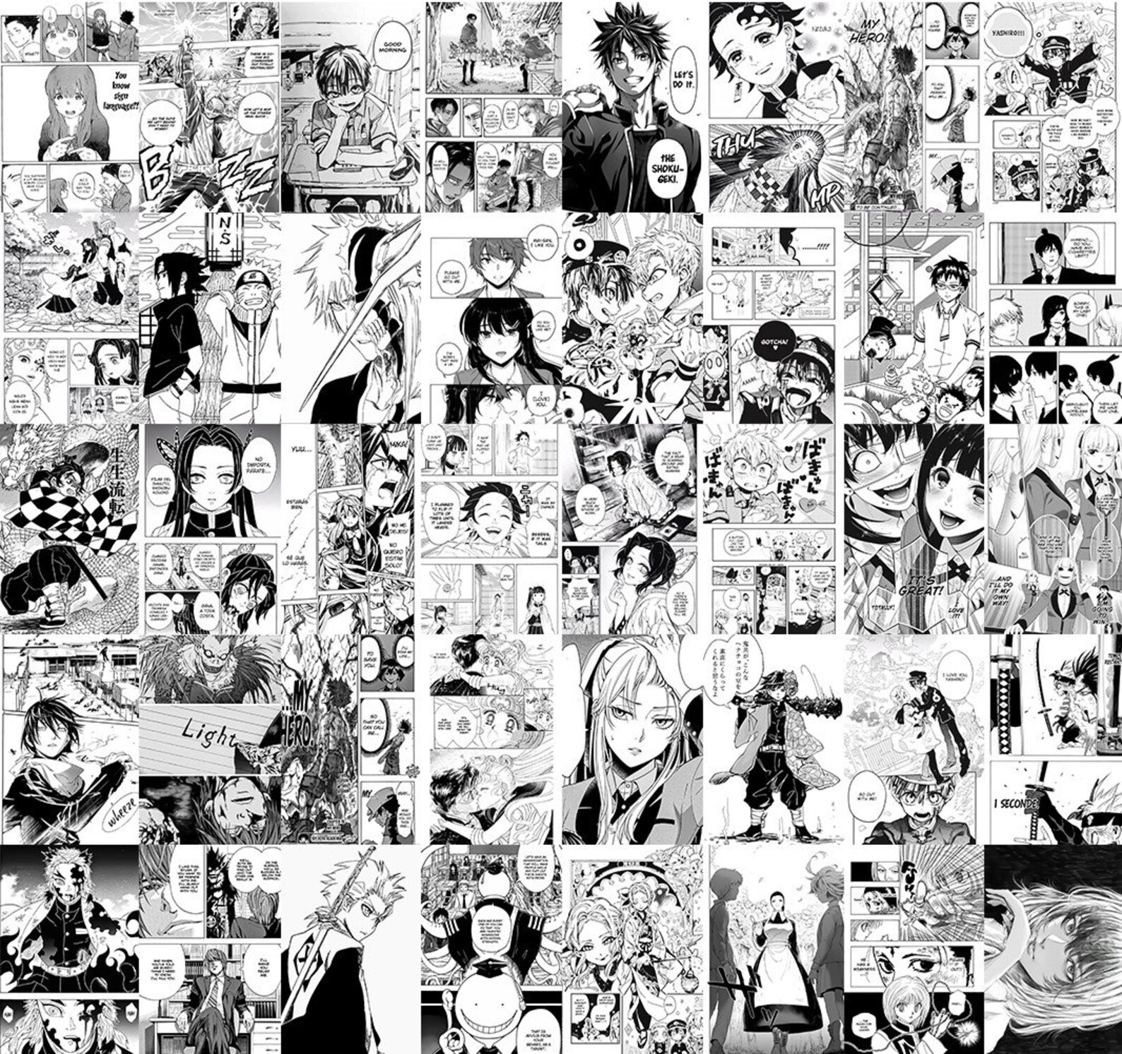 172 Manga Panels Wall Collage Kit Digital Collage Kit Anime | Etsy