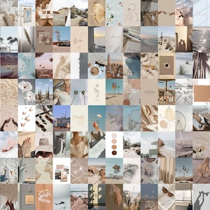 Soft Neutral Wall Collage Kit, Desert Wall Collage,  Muted Collage Wall Decor, Aesthetic Room Decor, Neutral Wall Kit Digital Download 118Pc