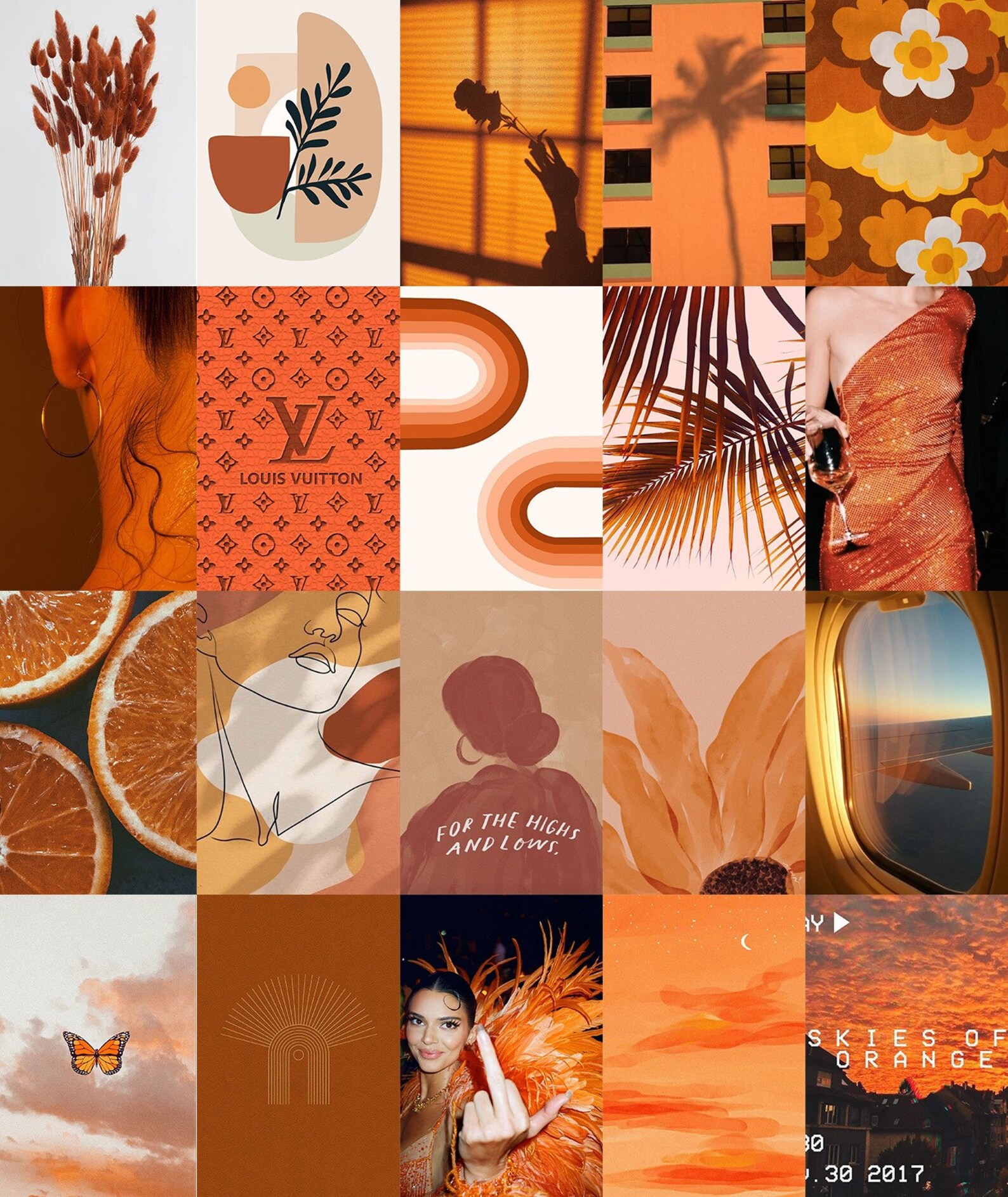 Boho Burnt Orange Wall Collage Kit Photo Wall Collage Etsy