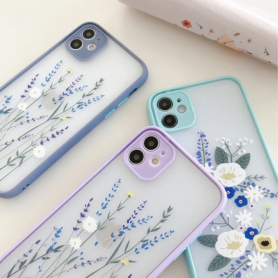 Funda transparente estética floral para iPhone X XR XS SE 7 8 11