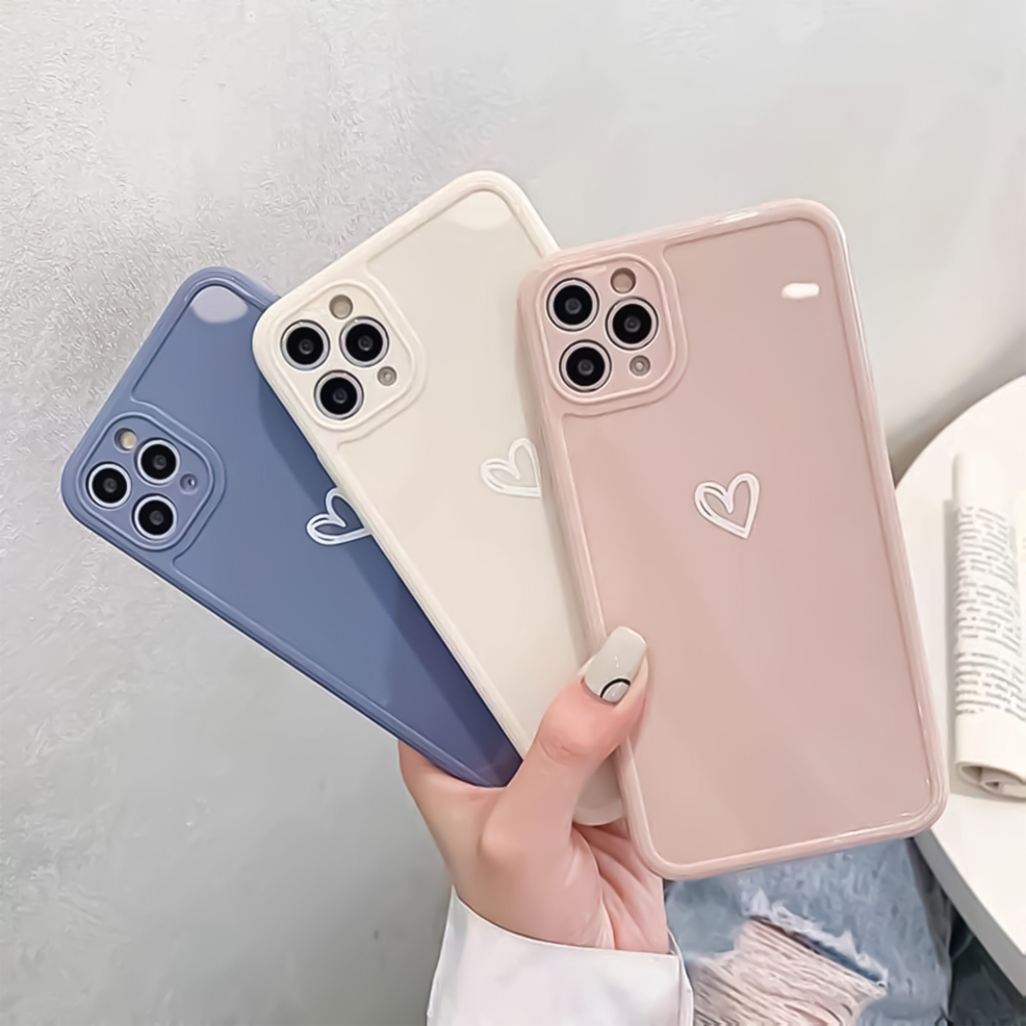 Earphone Case For 1 2 & Phone Case With Blue Hearts Graphic For Iphone 11  14 13 12 Pro Max Xr Xs 7 8 6 Plus - Temu United Kingdom