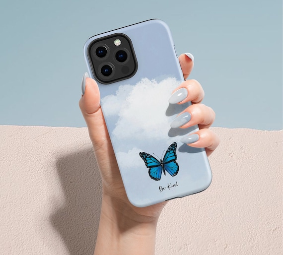 Blue Butterfly Be Kind Aesthetic Iphone 13 12 11 Pro Max Case Etsy Sweden