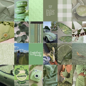 Sage Green Wall Collage Kit printed Collage Kit Green - Etsy