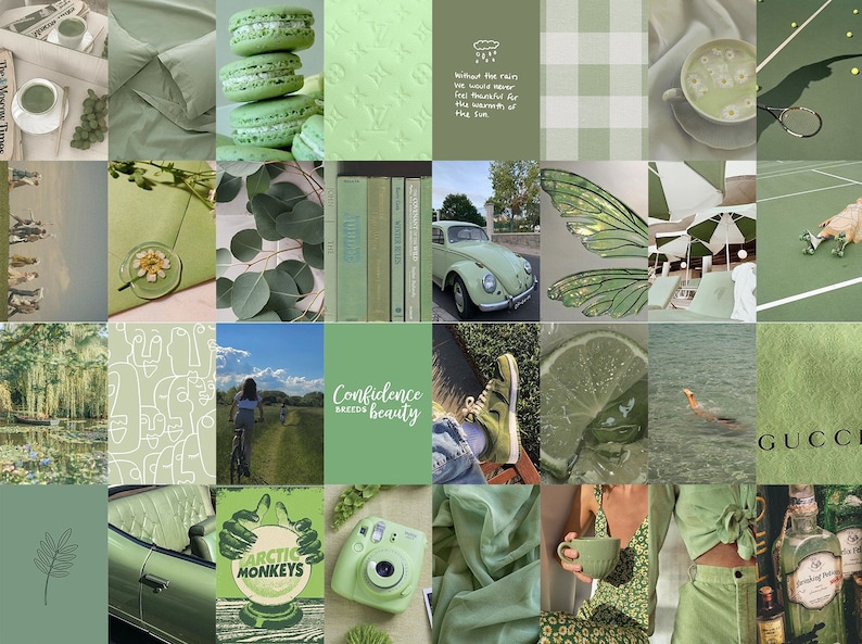 Sage Green Wall Collage Kit Green Aesthetic Wall Collage - Etsy Canada
