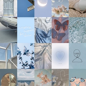 Dreamy Blue Wall Collage Kit Blue Wall Collage Photo Wall - Etsy