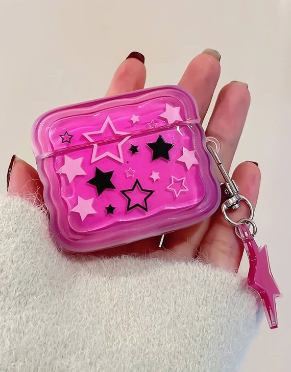 Aesthetic Y2k Pink Star Case for Airpods 2 Pro 3 Airpods Pro