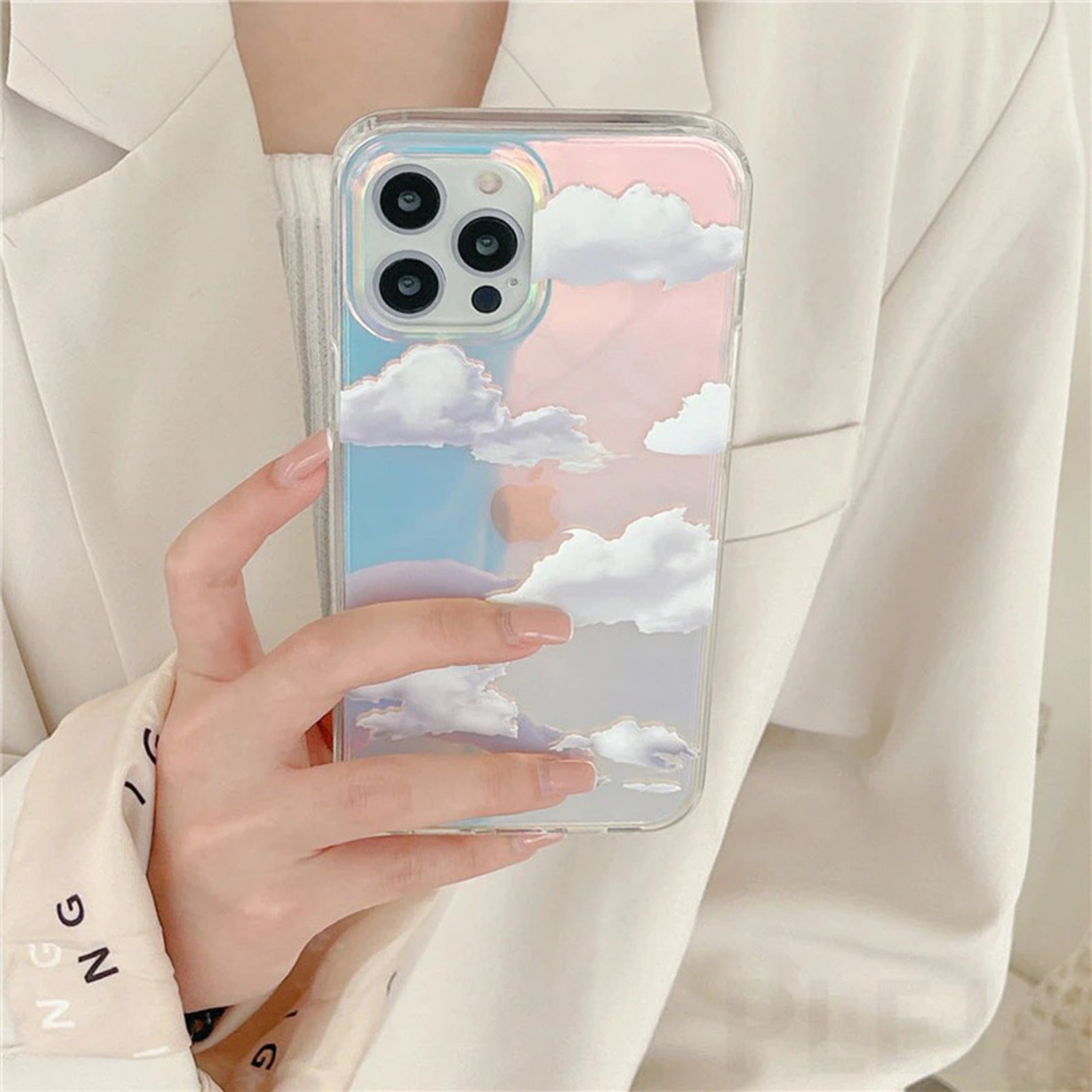 Clear Laser Cloud Phone Case Iphone 12 11 Pro Max Case Iphone Etsy