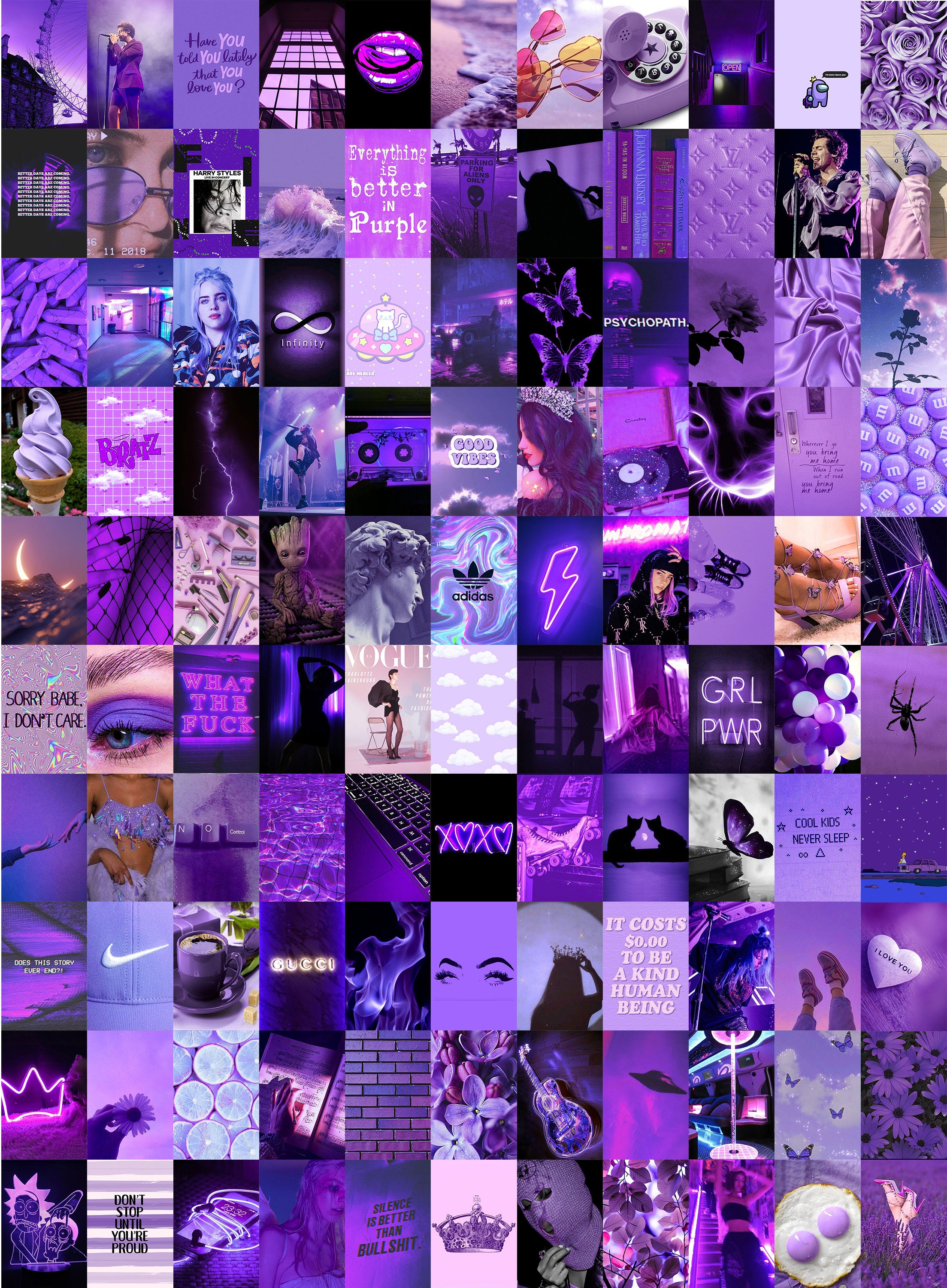 PURPLE WALL COLLAGE Wall Collage Kit Photo Wall Collage - Etsy Canada