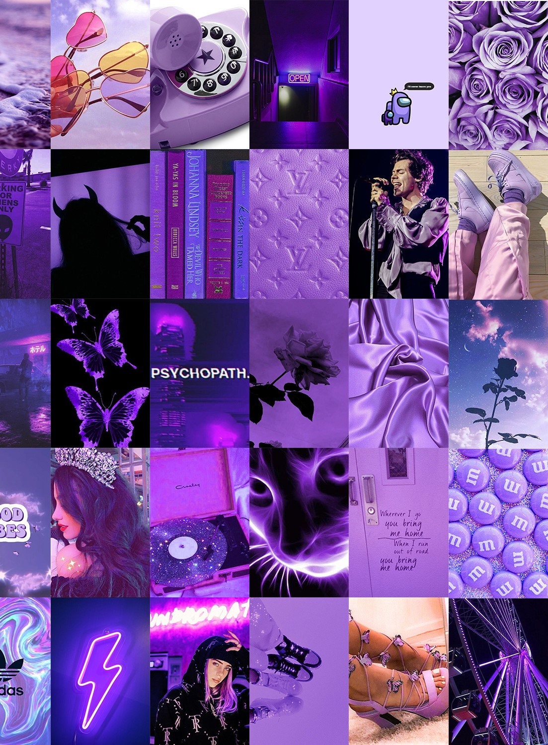 PURPLE WALL COLLAGE Wall Collage Kit Photo Wall Collage Etsy Canada