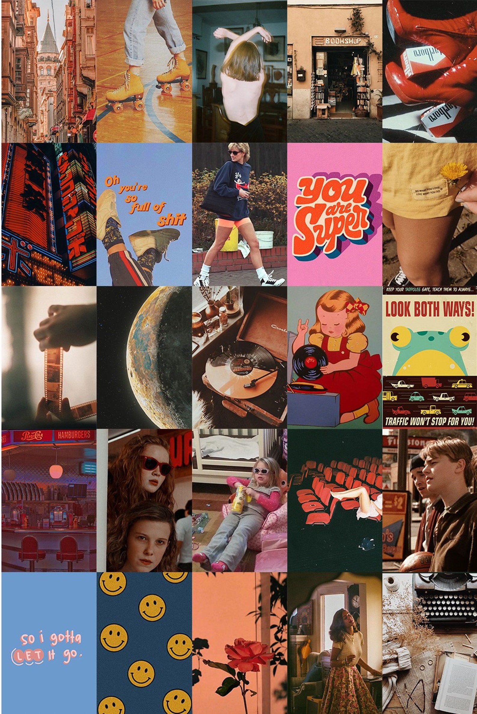 90s Retro Wall Collage Kit Aesthetic Room Decor Printable Etsy UK