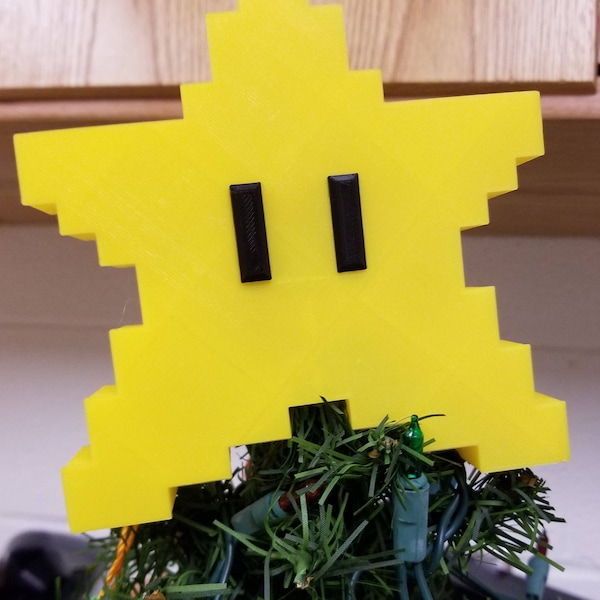 Super Mario Star Tree Topper | Power Star | Mario Star | Retro Star