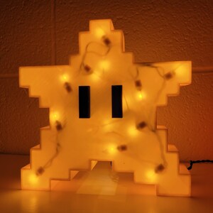 Super Mario Star Tree Topper | Power Star | Mario Star | Retro Star w/ LIGHTS image 2
