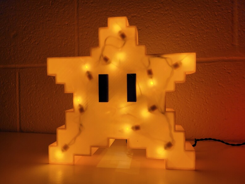 Super Mario Star Tree Topper | Power Star | Mario Star | Retro Star w/ LIGHTS image 2