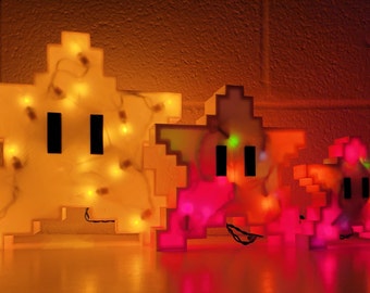 Super Mario Star Tree Topper / Power Star / Mario Star / Retro Star w / LUCES