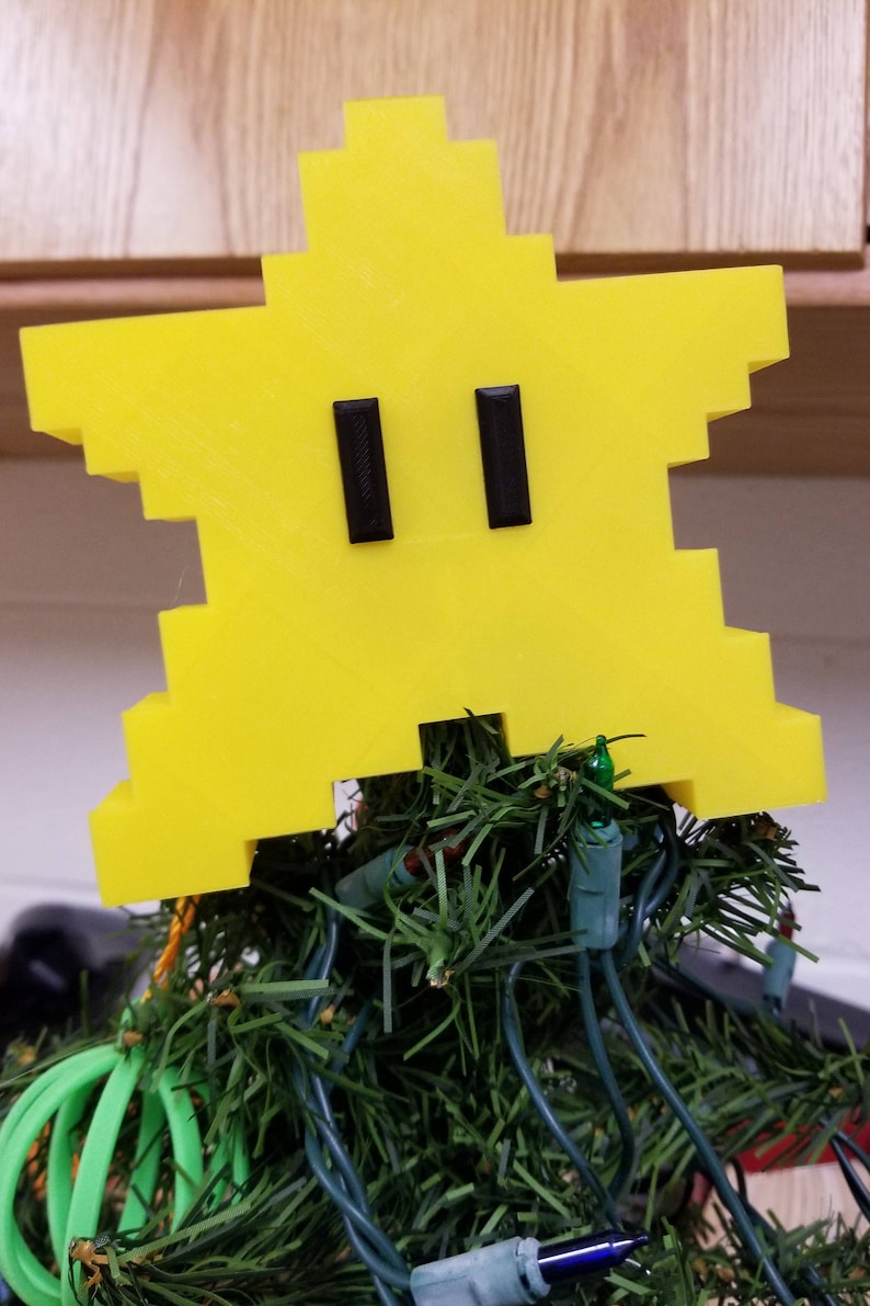 Super Mario Star Tree Topper Power Star Mario Star Retro Star image 1