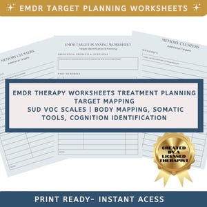 EMDR Therapy Worksheets: Treatment Planning, Somatic Tools (Digital PDF)