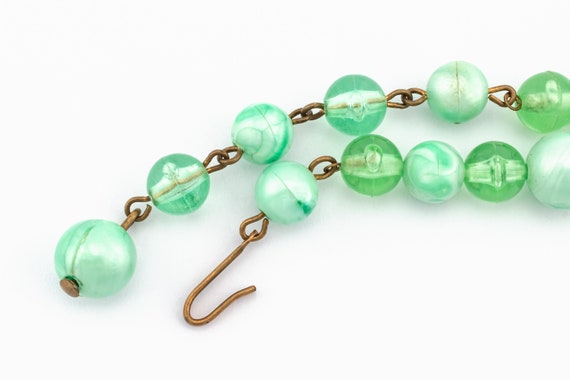 Vintage Green Tassel Necklace With Acrylic Beads … - image 5