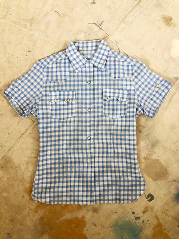 Vintage 1940s/50s Levis Shorthorn Gingham Pearl Sn