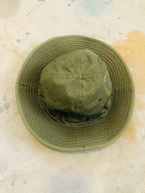 Vintage 1940s Olive Green HBT Daisy Mae Bucket Hat