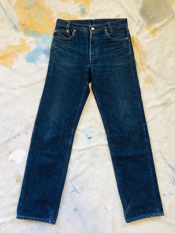 Rare Vintage 1970s Dark Wash Levis 701 Jeans Size