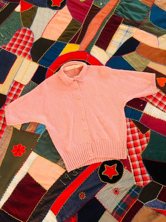 Vintage 1940s/50s Button Up Cropped Knit Cardigan