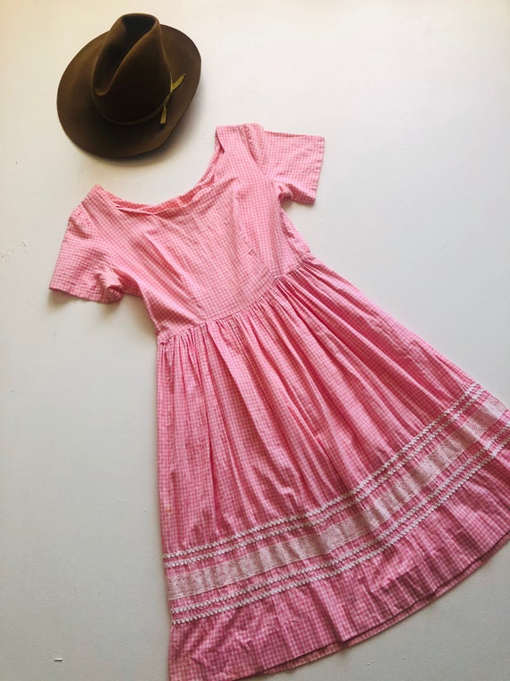 Darling 1950s Vintage Penney’s Pink Gingham Day Dr