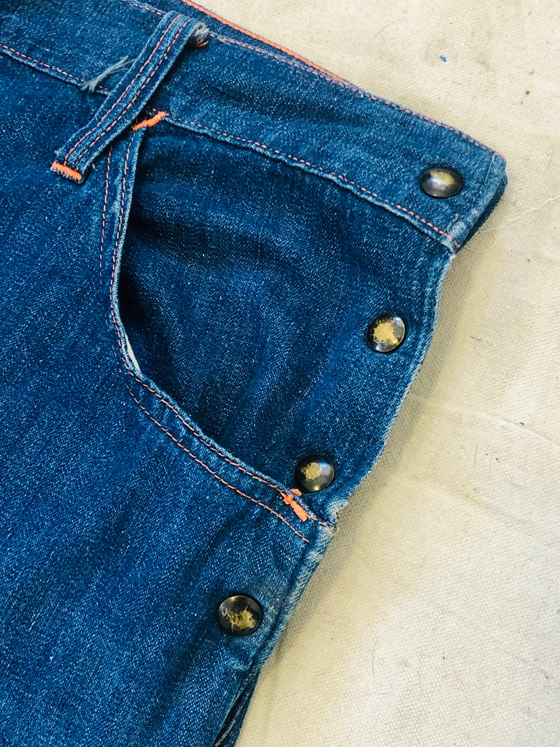 Rare 1940s Brass Side Snap Button Western Workwear Denim Jeans Etsy