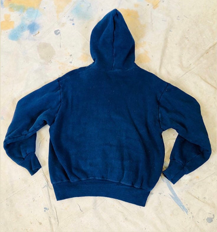 Vintage 1950s Hooded Waffle Knit Navy Blue Sweatshirt | Etsy