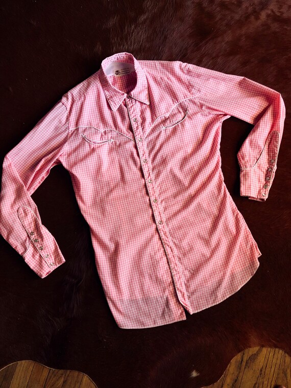 Rare Beautiful 1940s Vintage Nathan Turk Pink Ging