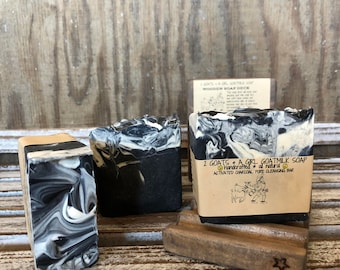 Activated Charcoal & Peppermint Pore Cleansing Goat Milk Soap Helps Acne! Large 6 ounce bar!