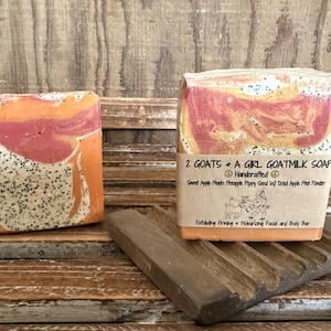 Exfoliating Goat Milk Soap: Apple Peach Poppy Seed, Sweet Orange