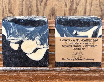 Activated Charcoal Goat Milk Soap: Peppermint Cleansing Bar