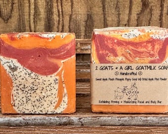 Exfoliating Goat Milk Soap: Apple Peach Poppy Seed, Sweet Orange