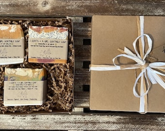 Goat Milk Soap Gift Box: Wrapped Soap Bar Set