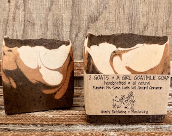 Pumpkin Spice Latte Goat Milk Soap, Ground Coffee & Cinnamon Exfoliating Bar