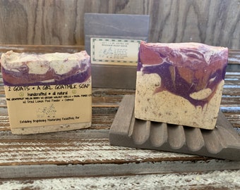 Exfoliating Pink Grape Fruit Melon Berry Goat Milk Soap Cleansing and Moisturizing Face and Body Soap