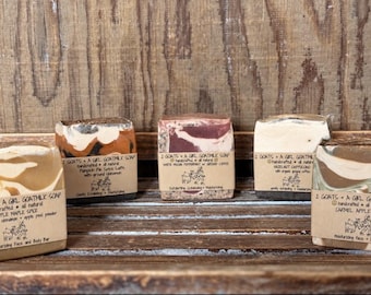 Fall Goat Milk Soaps, Choose From: Hazelnut Cappuccino, White Mocha Peppermint, Pumpkin Pie Spice Latte, Caramel Apple, Apple Maple