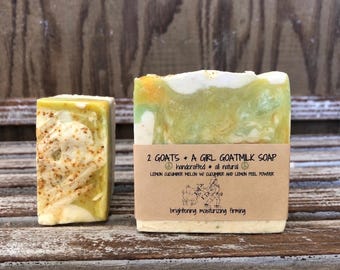 Lemon Cucumber Melon Goat Milk Soap: Moisturizing Face & Body Bar