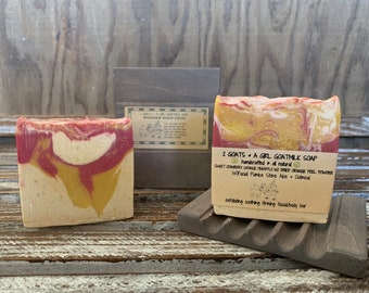 Exfoliating Cranberry Orange Pineapple Goat Milk Soap Cleansing and Moisturizing Face and Body Bar