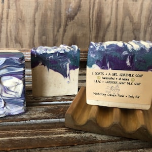 Lilac Lavender Goat Milk Soap With Ground Lavender Buds  Moisturizing Face & Body