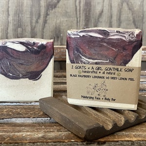 Black Raspberry Lemonade Goat Milk Soap Moisturizing Face and Body Bar
