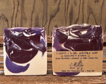 Black Raspberry Lemonade Goat Milk Soap: Moisturizing Face & Body Bar